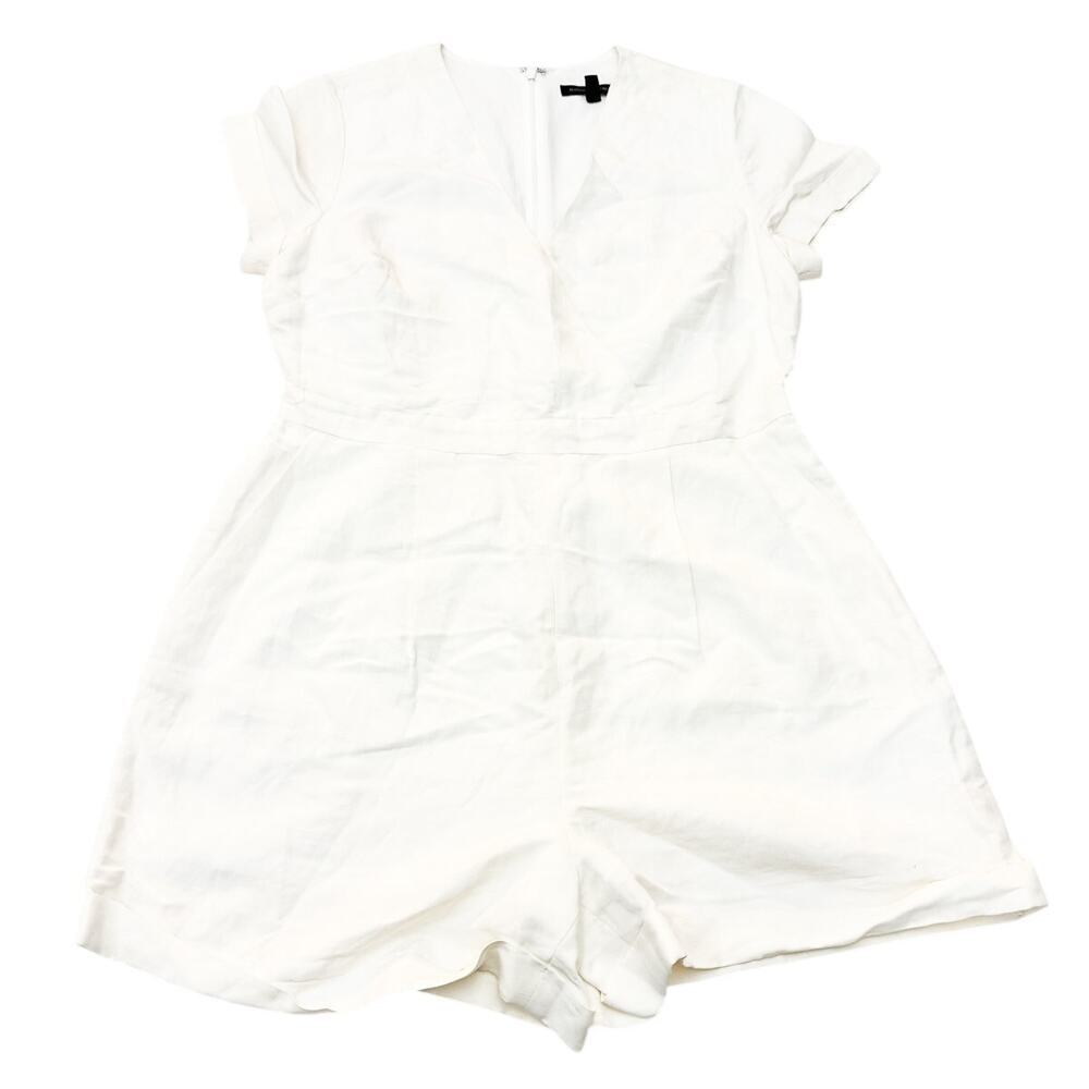 Banana Republic Short Jumpsuit Off White Pant Suit Size 12 - Picture 1 of 5